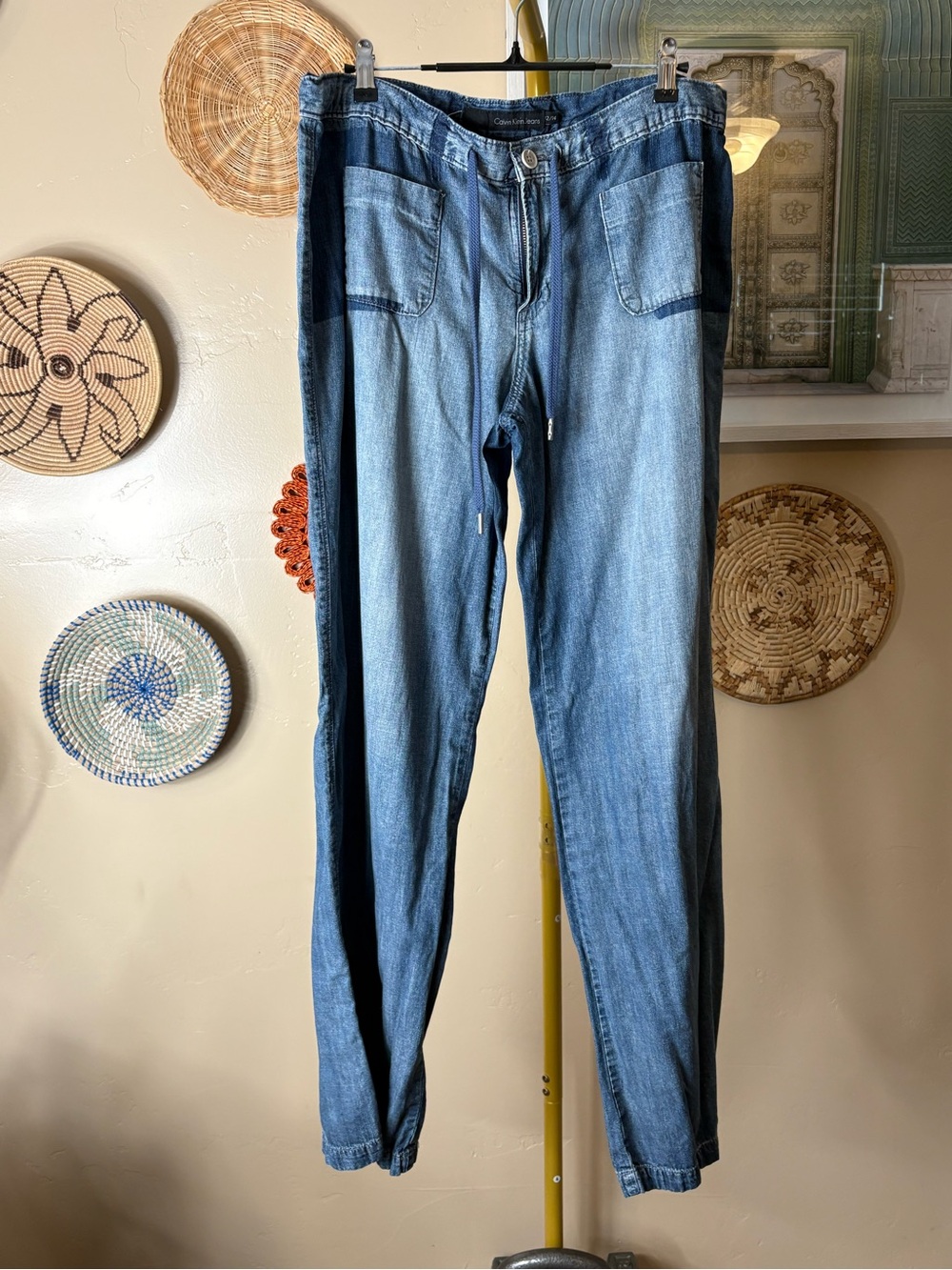 Calvin Klein Two-Tone Chambray Pants